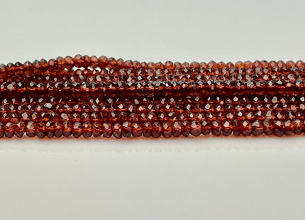 3.5-4 mm Natural Red Garnet Gemstone Beads Faceted Rondelle Shape Genuine Red Garnet Gemstone Beads 13 Inches Strand #4148