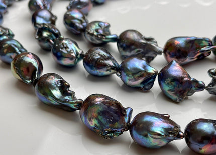 14x19-18x30mm AA Jumbo Rainbow Peacock Color TearDrop Shape Baroque Pearl Beads Genuine High Luster Peacock Freshwater Baroque Pearls #P1960