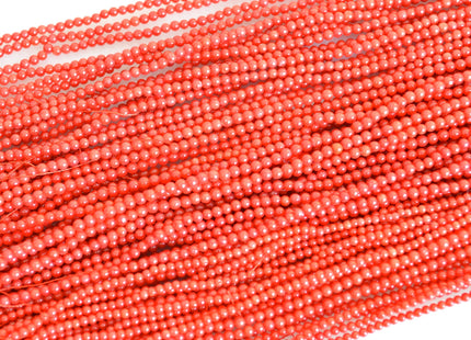 WHOLESALE Natural Gemstone Sea Bamboo Coral Beads Red Color Smooth Round Shape Size Approx. 2-2.5mm #2068