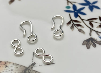 5x20 mm 925 Sterling Silver Hook Bali Clasp Findings Genuine Sterling Silver S Shape Clasp with Twisted Jump Rings DIY Jewelry #10114