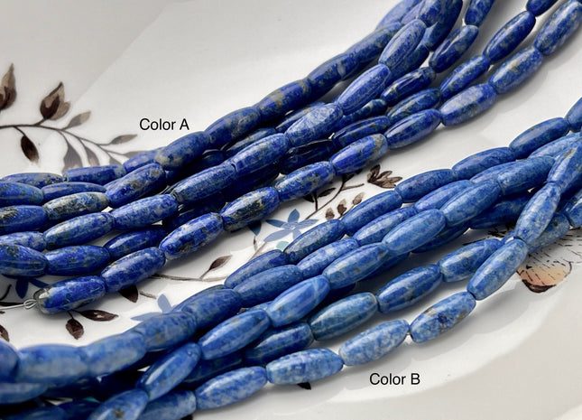 5x7.5 mm Natural Smooth Barrel Shape Lapis Beads Natural Lapis Blue Color Lapis Gemstone Loose Beads #3859