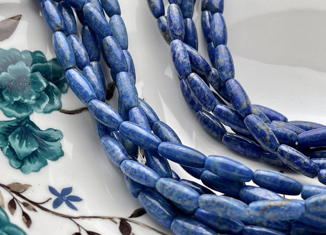 5x7.5 mm Natural Smooth Barrel Shape Lapis Beads Natural Lapis Blue Color Lapis Gemstone Loose Beads #3859
