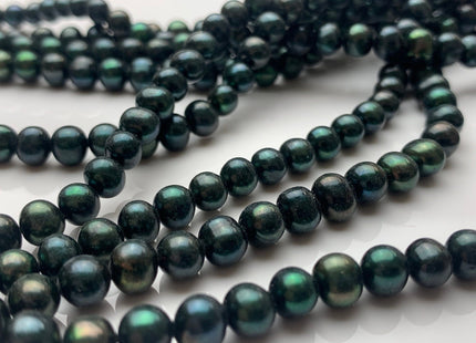 5.5-6 mm AA Ultra Dark Sacramento Green Color Potato Freshwater Pearl Beads Genuine Green Color Freshwater Pearl Beads 75 Beads #P1402