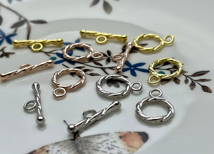 11 mm 925 Sterling Silver/Gold/Rose Gold Toggle Clasp Genuine 925 Silver Toggle Findings With Round Coiled Shape Design DIY Jewelry #10264
