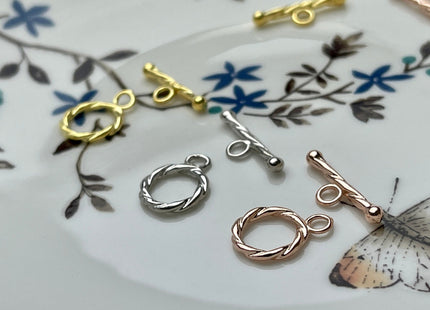 11 mm 925 Sterling Silver/Gold/Rose Gold Toggle Clasp Genuine 925 Silver Toggle Findings With Round Coiled Shape Design DIY Jewelry #10264