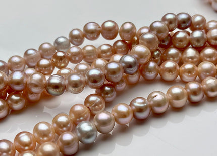 9 mm AA Half Strand Large Hole Natural Multi Pink Potato Freshwater Pearl Beads 2.2 mm Hole High Luster Large Hole Pearl Beads #1390