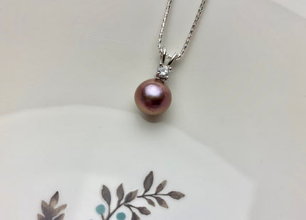 One Piece 925 Sterling Silver/Gold Pendant Setting Findings For Half Drilled Pearls Simple Design W/CZ Sterling Silver Pendant #10358