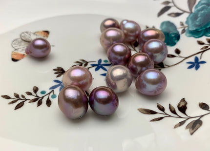 ONE Piece Rare AAA 10-15 mm Top Quality High Luster Half Drilled Baroque Freshwater Pearl Genuine Natural Purple Mauve Edison Pearls #1739
