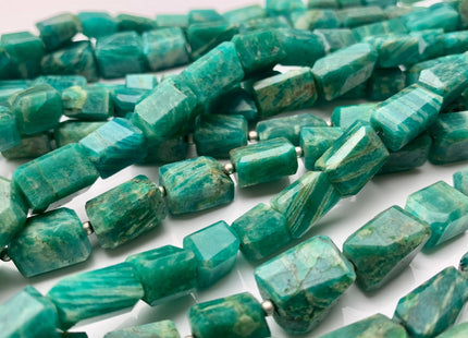 7-9x10-14 mm Natural Green Amazonite Gemstone Beads Faceted Nugget Shape Genuine Quality Irregular Amazonite Gemstone Bead 8 Inches #3818