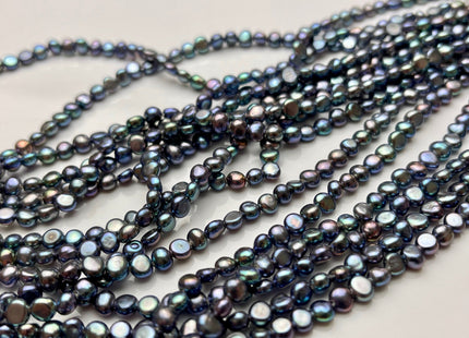 3.5-4mm AAAAA Peacock Potato Nugget Freshwater Seed Pearls Genuine Very Rare Super High Luster Peacock Tiny Round Nugget Pearls #P1690
