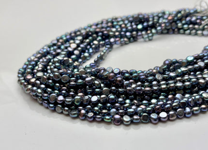 3.5-4mm AAAAA Peacock Potato Nugget Freshwater Seed Pearls Genuine Very Rare Super High Luster Peacock Tiny Round Nugget Pearls #P1690