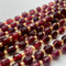 5x6mm 7x8mm Faceted Energy Prism Cut Garnet Gemstone Beads Genuine Double Terminated Points Red Garnet Beads 15.5 Inches 49 Pieces #3575