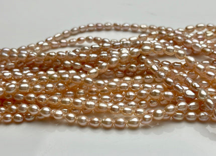 3.5-4x5 mm AA Natural Mauve Pink/Light Pink Color Rice Shape Freshwater Pearl Beads Genuine Tiny Freshwater Pearls Small Seed Pearls #P1519