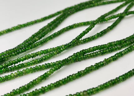 3-3.5 mm Natural Green Chrome Diopside Gemstone Beads Faceted Rondelle Shape Genuine Green Diopside Gemstone Beads 14 Inches Strand #4154