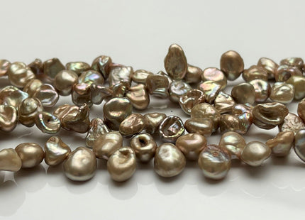 8x10 mm Beige Champagne Color Keshi Freshwater Pearl Beads Top Drilled Rare Genuine Keshi Freshwater Pearls #P1761