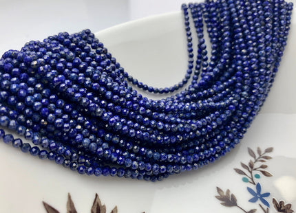 BEST DEAL 2 mm 3 mm AAA 100% Natural Faceted Round Tiny Lapis Gemstone Beads Genuine Natural Blue Lapis Loose Beads 13 Inches Strand #2495