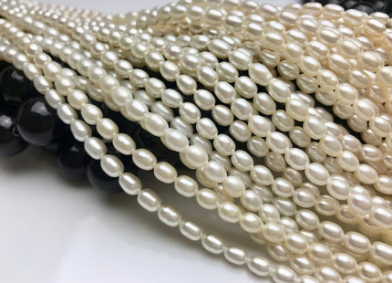 BEST SALE Limited Time Offer 4.5x6 mm Or 5x7 mm AAA Top Quality High Luster Natural White Rice/Oval Shape Freshwater Pearl Beads #868