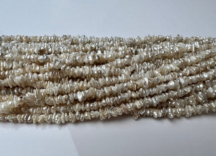 4-5 mm Very Rare Natural White Keshi Freshwater Pearl Beads Center Drilled Cornflakes Shape Keshi Chips Pearls Genuine Tiny Pearls #P2293