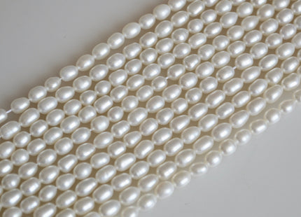 BEST SALE Limited Time Offer 4.5x6 mm Or 5x7 mm AAA Top Quality High Luster Natural White Rice/Oval Shape Freshwater Pearl Beads #868