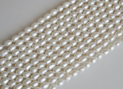 BEST SALE Limited Time Offer 4.5x6 mm Or 5x7 mm AAA Top Quality High Luster Natural White Rice/Oval Shape Freshwater Pearl Beads #868