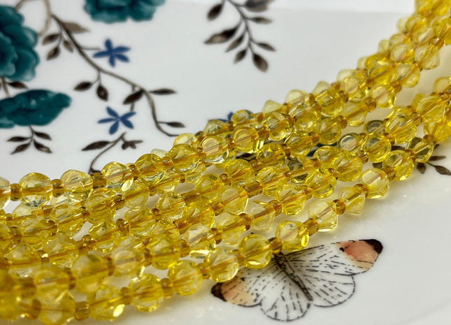 6 mm Faceted Star Cut Citrine Gemstone Beads Genuine Faceted Yellow Citrine Gemstone Loose Beads 15 Inches Strand 50 Beads #4192