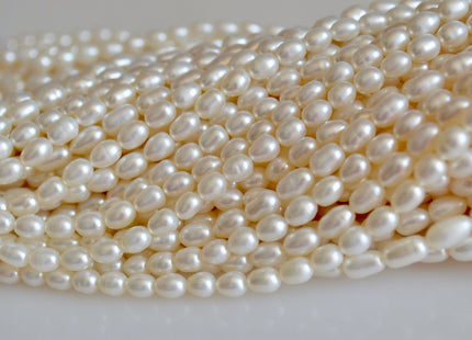 BEST SALE Limited Time Offer 4.5x6 mm Or 5x7 mm AAA Top Quality High Luster Natural White Rice/Oval Shape Freshwater Pearl Beads #868