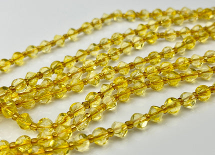 6 mm Faceted Star Cut Citrine Gemstone Beads Genuine Faceted Yellow Citrine Gemstone Loose Beads 15 Inches Strand 50 Beads #4192