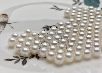Two Pieces AAAAA 5-5.5mm High Luster Undrilled/Half Drilled/Through Drilled Tiny Freshwater Pearls Genuine White Round Pearl Beads #P1195