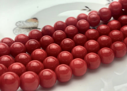 8mm 10mm Smooth Round Red Bamboo Coral Beads Quality Red Bamboo Coral 15.5 Inches Strand 45 Beads #3566