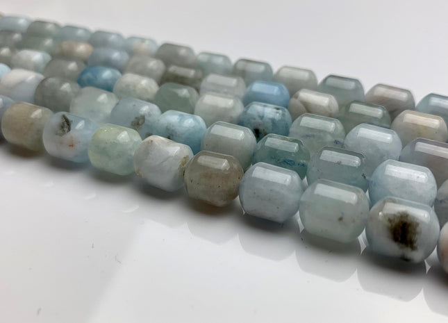 8x10 mm Natural Color Aquamarine Cylindrical Shape Natural Aquamarine Gemstone Limited Edition #2236