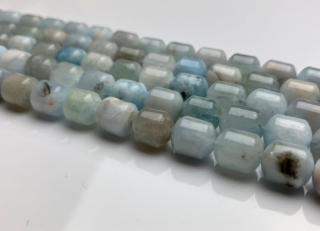 8x10 mm Natural Color Aquamarine Cylindrical Shape Natural Aquamarine Gemstone Limited Edition #2236