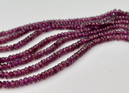 4 mm Natural Purple Pink Garnet Gemstone Beads Faceted Rondelle Shape Genuine Pink Purple Garnet Gemstone Beads 13 Inches Strand #4172
