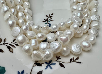 11.5-12 mm AAA Large Hole Natural White Freshwater Pearl Nugget Beads Hole Size 1.2 mm Genuine Natural Freshwater Large Hole Pearls #P2273