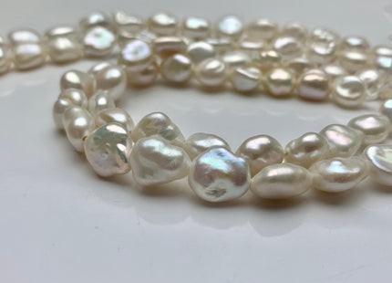 8x11-13 mm AAA Half Strand High Luster Natural White Keshi Nugget Freshwater Pearl Beads Center Drilled Keshi Nugget Pearls #1671