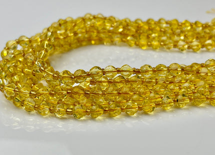 6 mm Faceted Star Cut Citrine Gemstone Beads Genuine Faceted Yellow Citrine Gemstone Loose Beads 15 Inches Strand 50 Beads #4192