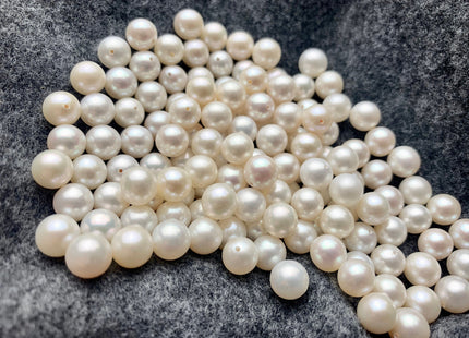ONE Piece AAAA 8-8.5mm OR 8.5-9mm Top Quality High Luster Round Half Drilled Freshwater Pearl Genuine Natural White Freshwater Pearls #1645