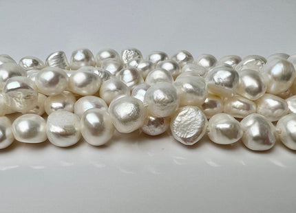 11.5-12 mm AAA Large Hole Natural White Freshwater Pearl Nugget Beads Hole Size 1.2 mm Genuine Natural Freshwater Large Hole Pearls #P2273
