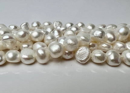 11.5-12 mm AAA Large Hole Natural White Freshwater Pearl Nugget Beads Hole Size 1.2 mm Genuine Natural Freshwater Large Hole Pearls #P2273