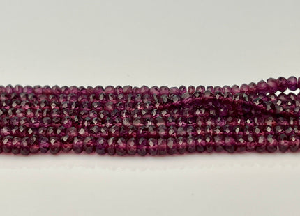 4 mm Natural Purple Pink Garnet Gemstone Beads Faceted Rondelle Shape Genuine Pink Purple Garnet Gemstone Beads 13 Inches Strand #4172