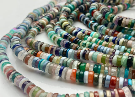 7mm 8mm 9mm AAA 100% All Natural Mixed Amethyst Lapis Chalcedony Emerald Green Garnet Turquoise Jade Malachite Heishi Beads 8 Inches #3769