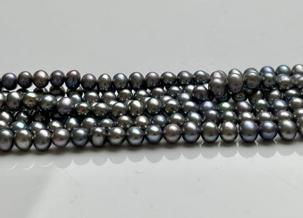 4x5 mm AA Silver Gray Peacock Color Potato Freshwater Pearl Beads Genuine High Luster Gray Peacock Freshwater Pearl Beads #P2160