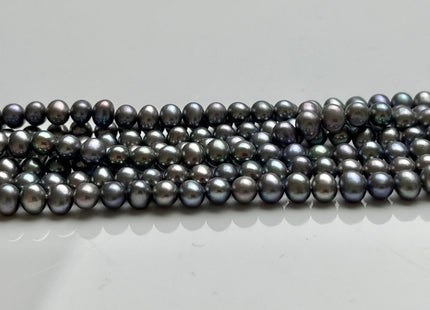 4x5 mm AA Gray Peacock Color Potato Freshwater Pearl Beads #P2160