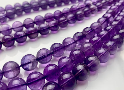 10mm Smooth Round Natural Purple Amethyst Gemstone Beads Genuine Purple Color Amethyst Gemstone Beads #3784