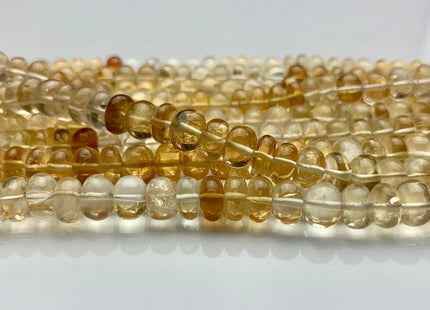 7-10 mm AAA 100% Natural Smooth Rondelle Honey Citrine Gemstone Beads Top Quality Natural Translucent Citrine Beads 8 Inches Strand # 2947