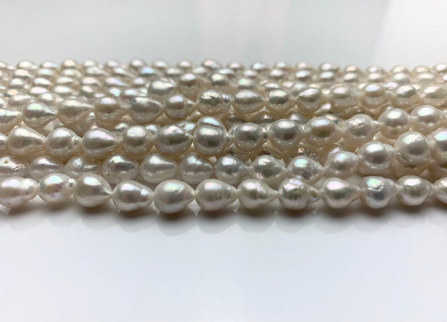 WHOLESALE 5-6x6-7 mm AA Natural White Baroque Freshwater Pearl Cultured Baroque Pearls Natural White Edison Baroque Freshwater Pearls #1354