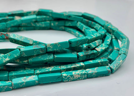 4-5x13 mm Cuboid Tube Shape Green Color Impression Jasper Gemstone Beads Green Impression Jasper Loose Beads 15.5 Inches Strand #3135