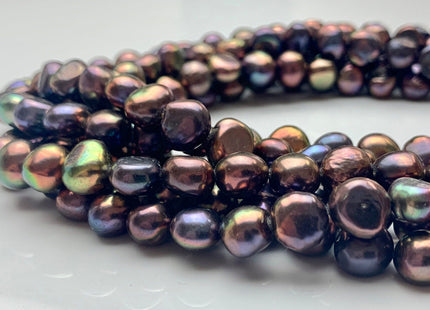 6-7 mm OR 9-10 mm AAA Potato Nugget Freshwater Pearl Beads Wild Purplish Peacock Color Genuine Freshwater Pearl Limited Edition Color #1067