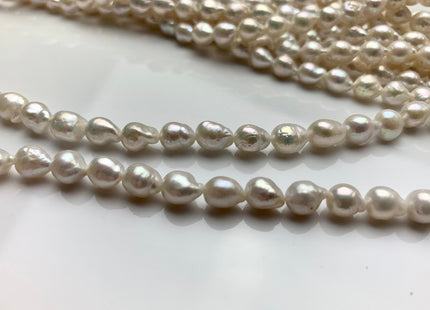 WHOLESALE 5-6x6-7 mm AA Natural White Baroque Freshwater Pearl Cultured Baroque Pearls Natural White Edison Baroque Freshwater Pearls #1354