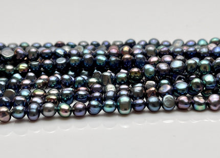 4x5 mm AAAA Blue Peacock Color Potato Nugget Freshwater Pearl Beads Genuine High Luster Peacock Freshwater Pearl Beads #P2187