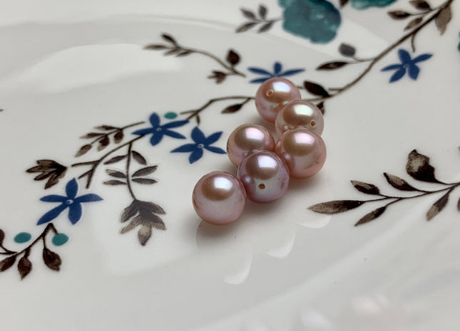 ONE Piece AAAA 8 mm Top Quality High Luster Perfect Round Half Drilled Freshwater Pearl Genuine Natural Mauve Pink Freshwater Pearls #1798